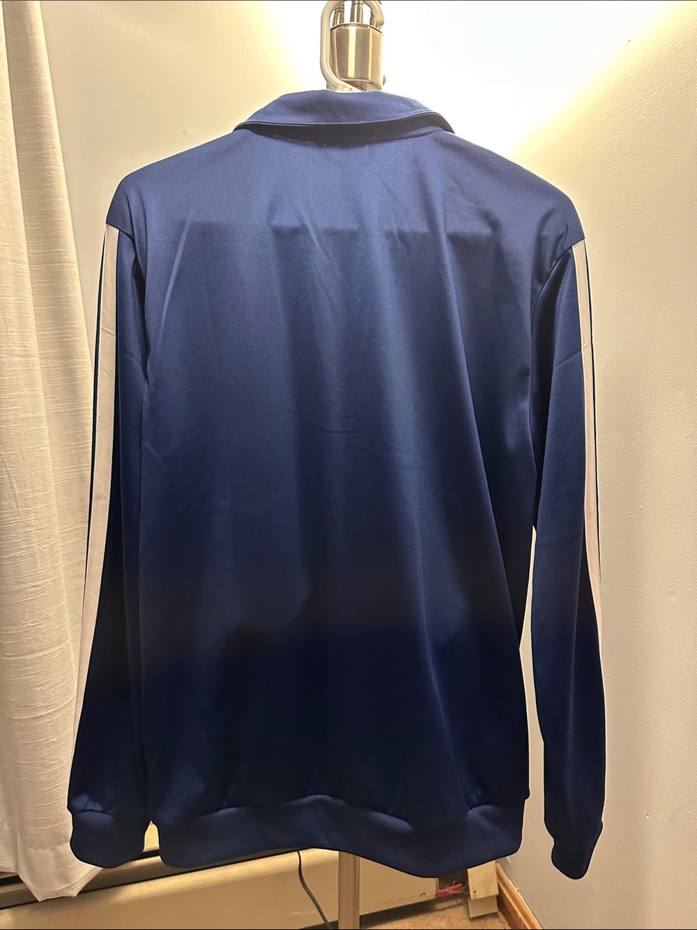adidas Navy Performance Track Jacket with White Stripes - Picture 2 of 3